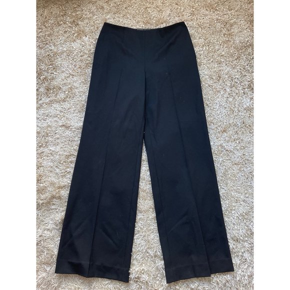 Ralph Lauren Black Label Pants - Ralph Lauren Black Label Wool Wide Leg Dress Pants Womens Size 12 Black Stretch